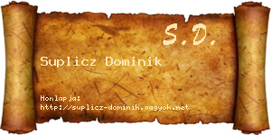 Suplicz Dominik névjegykártya