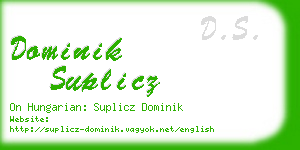 dominik suplicz business card